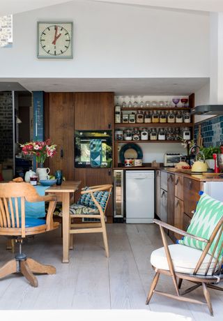 Ben Arkell and Fahmida Bakht furnished their kitchen extension with vintage treasures to create a unique family space