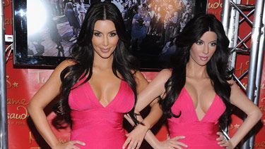Kim Kardashian stood next to dummy of herself