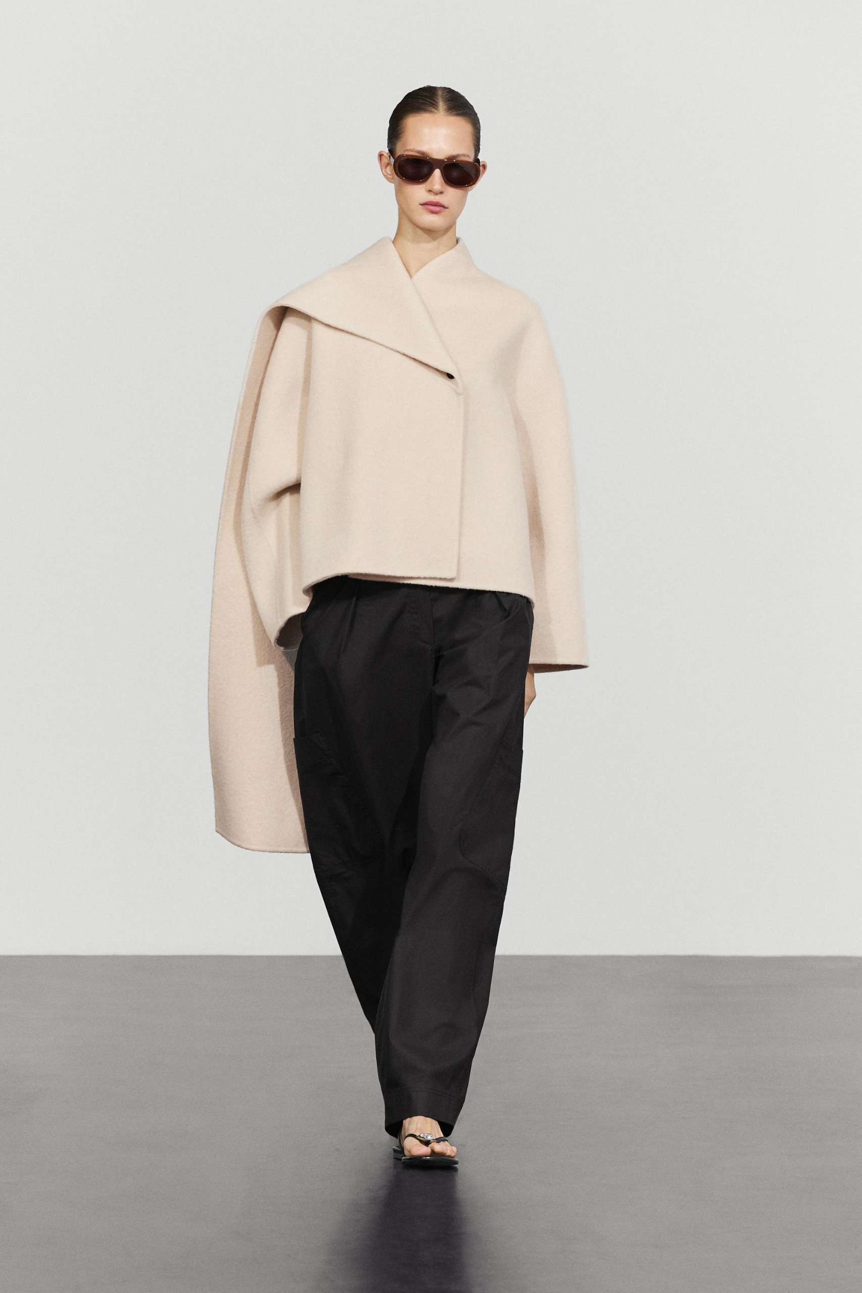 Short Coat With Scarf Detail