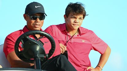 Tiger Woods and Charlie Woods at the 2022 Hero World Challenge