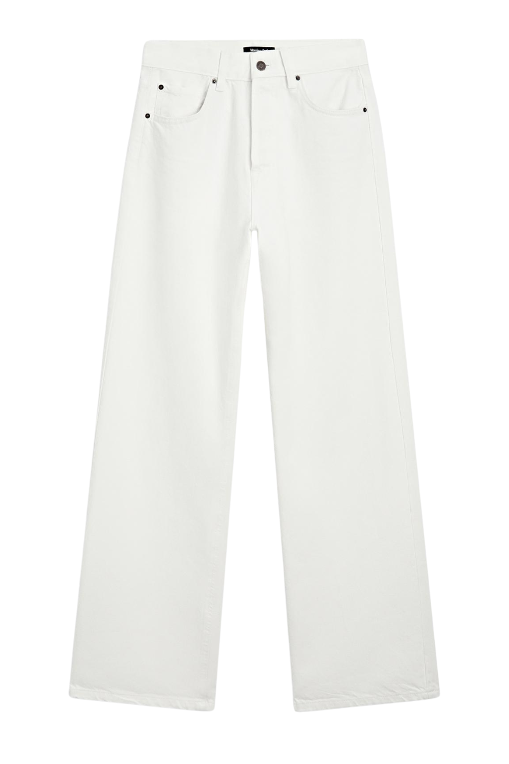 Cotton Blend High-Waist Straight-Leg Jeans