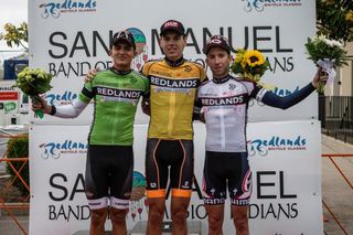The jersey winners on the podium