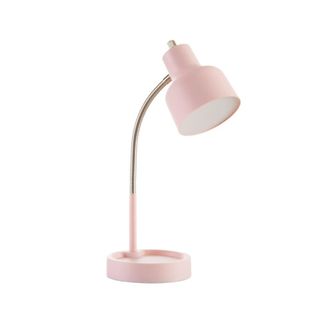 A pink dorm desk lamp
