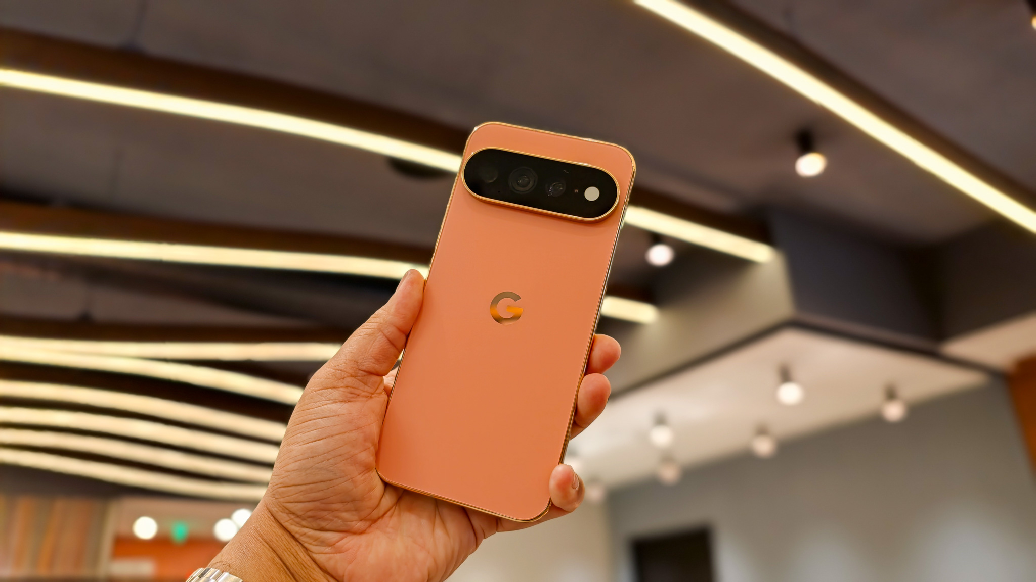 Using the Pixel 11 Pro XL at Google's launch event