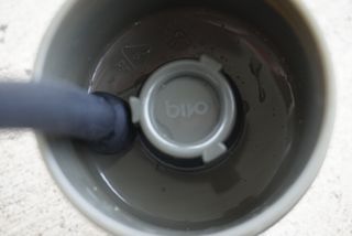 Bivo One water bottle - inside the lid: a nozzle and a smaller port for airflow