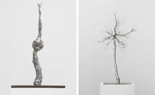 Left, Mental State no. 5, 2017. Right, Neuron Flower Tree, 2016. 