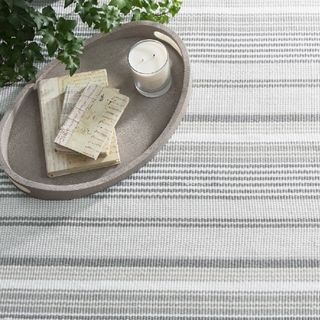 Grey pinstripe rug