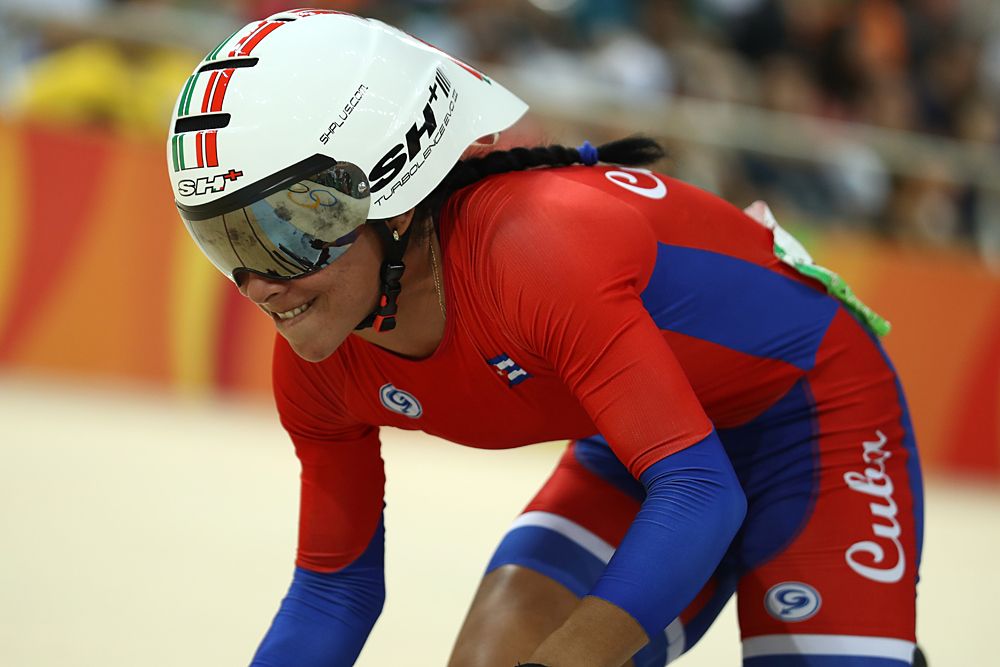 Marlies Mejias Garcia of Cuba competes during a Women's Omnium Time Trial