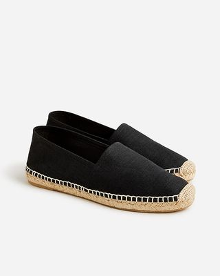 Made-In-Spain Espadrille Flats in Linen