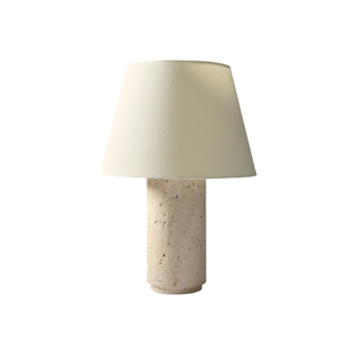 travertine stone table lamp with white shade