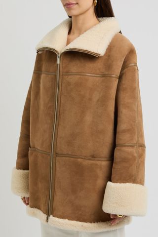 Toteme Shearling-trimmed suede jacket