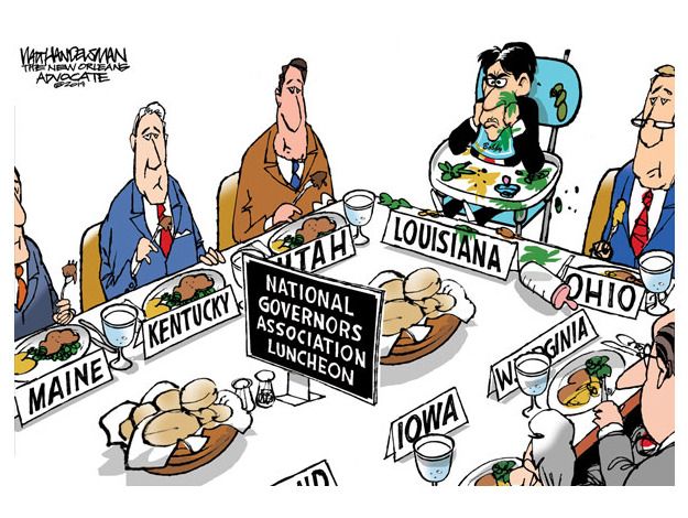 Political cartoon Bobby Jindal ObamaCare