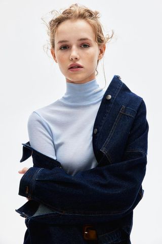 Modal-Blend Turtleneck Top