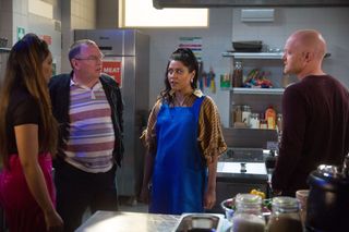 EastEnders Ian Beale Iqra Ahmed Habiba Ahmed and Max Branning