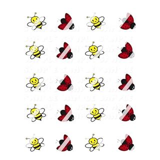Bees and Ladybugs Waterslide Nail Decals - Nail Art Decals