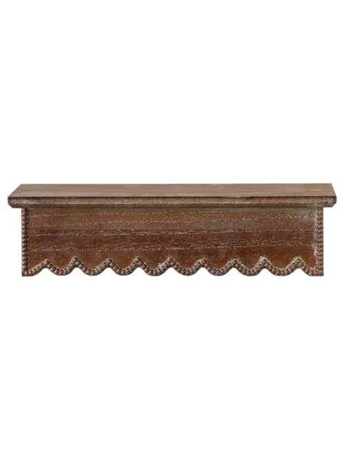 Wood Scalloped Decorative Floating Shelf