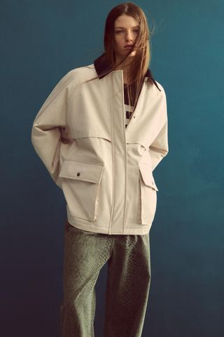 Padded Jacket With Corduroy Collar