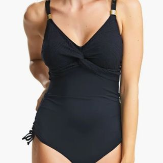 Ottowa swimsuit, black ruched design
