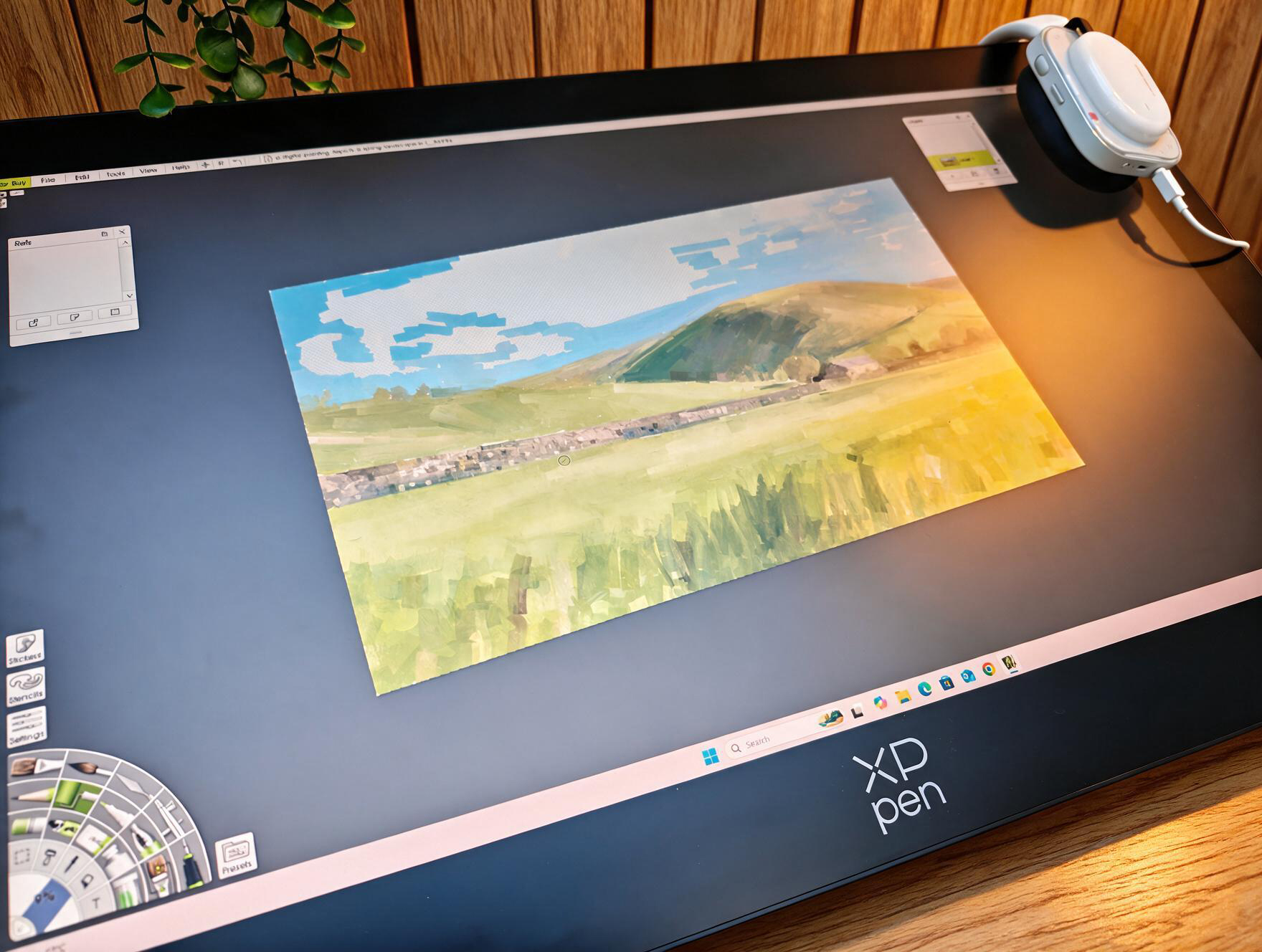 Drawing tablets on a wooden table