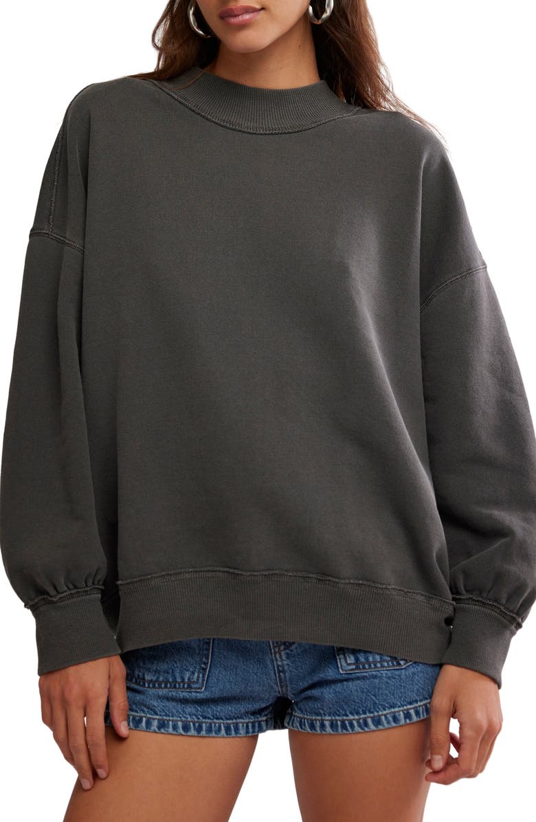 Palm Springs Mock Neck Cotton Fleece Sweatshirt