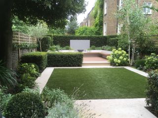 modern garden with lawn designed by Living Gardens