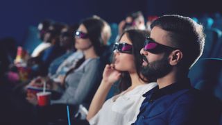 Movie night with 3D glasses