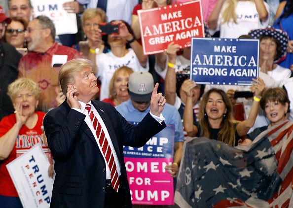 President Trump speaks to supporters in Arizona.