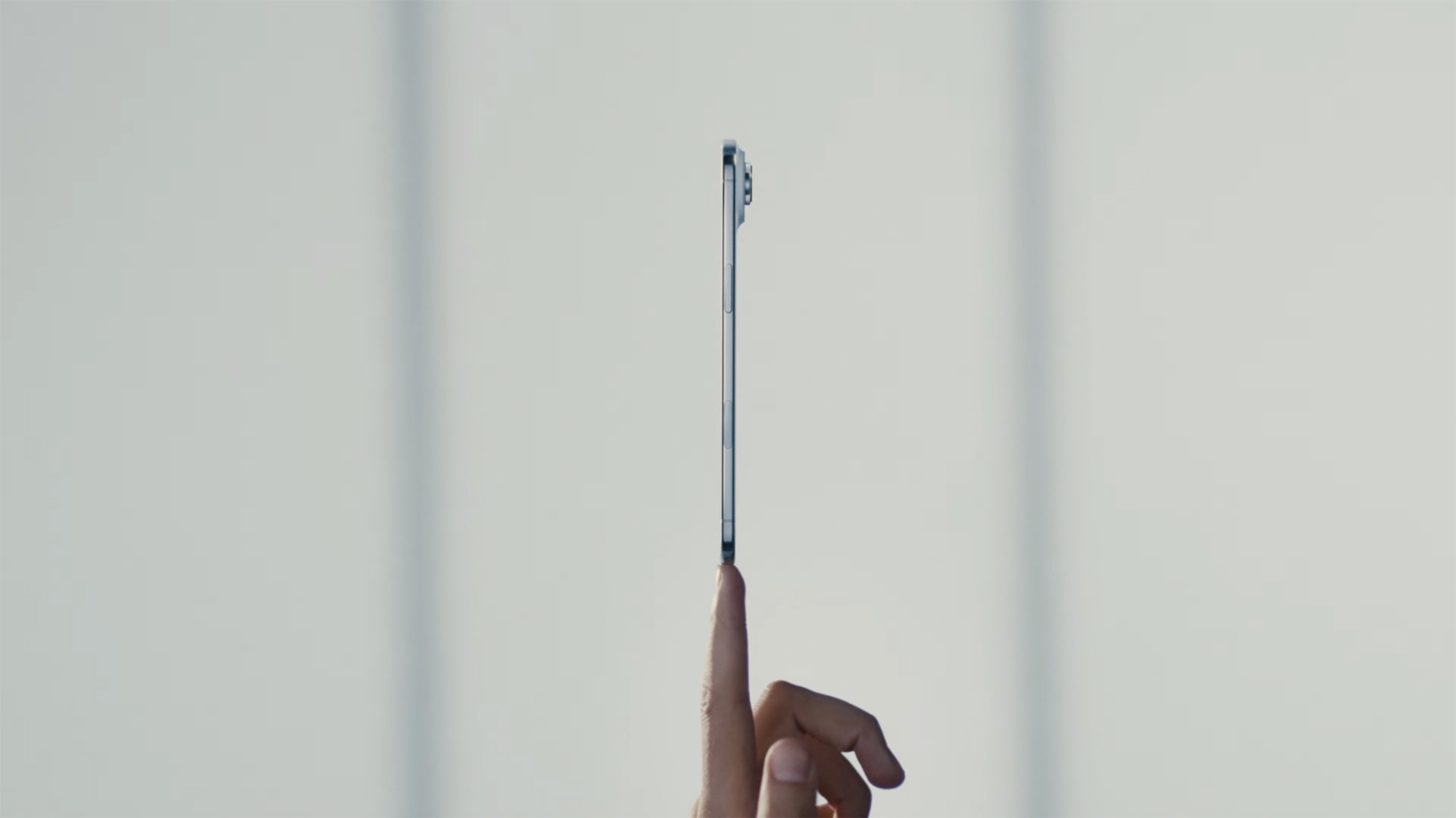 The iPhone Air on a fingertip