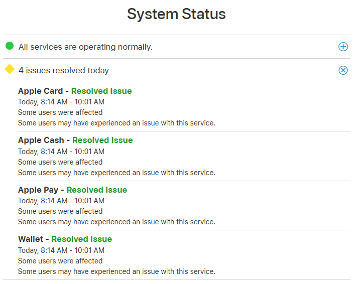 Apple Pay outage 5-16-25