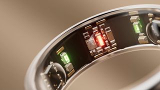 Close up shot of Oura Ring sensors