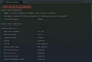 netsh wlan show wirelesscapabilities