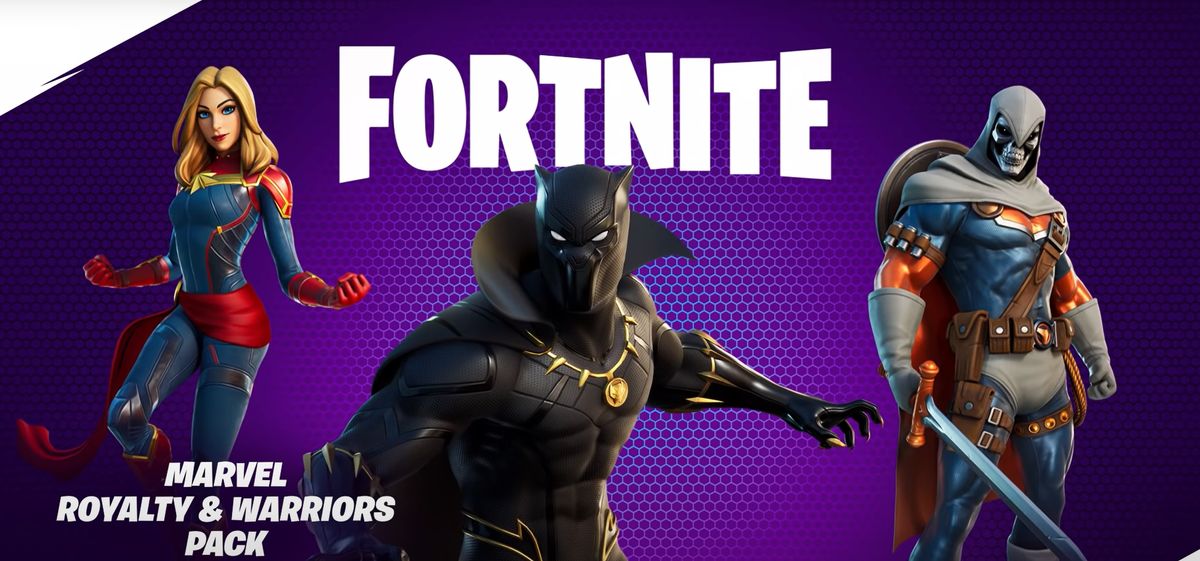 Fortnite Item Shop Black Panther Captain Marvel And Taskmaster Drop In The Marvel Royalty And Warriors Pack Pc Gamer