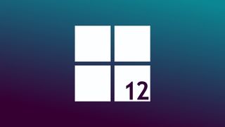 Windows 12 concept logo on gradient background