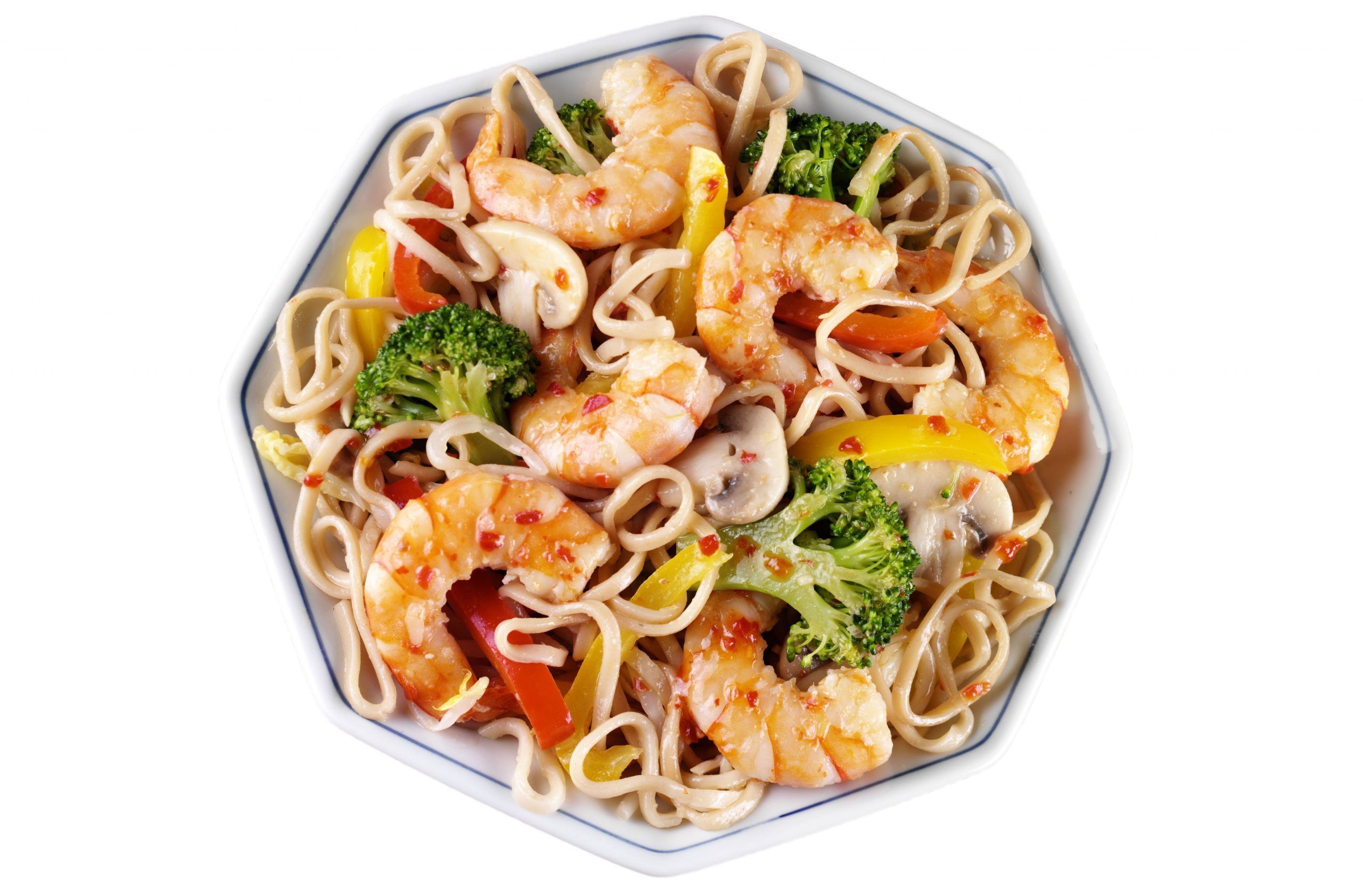 Stir-fry prawns with mushroom and broccoli recipe