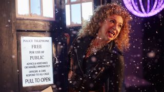 Alex Kingston's River Song enters the TARDIS in The Husbands of River Song
