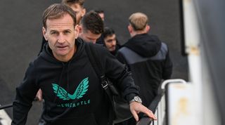 Newcastle sporting director Dan Ashworth at Newcastle Airport en route to Germany for the club's Champions League clash against Borussia Dortmund in November 2023.