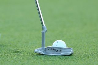 A close up of an Olson putter used by Scottie Scheffler