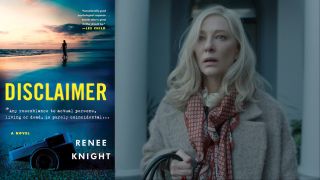 Disclaimer novel cover and Cate Blanchett in Apple series