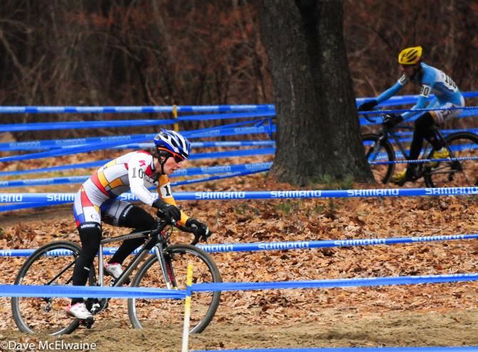 Arley Kemmerer (C3-Athletes Serving Athletes) racing in third position.