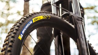 Close-up on the DH16 tire from Michelin