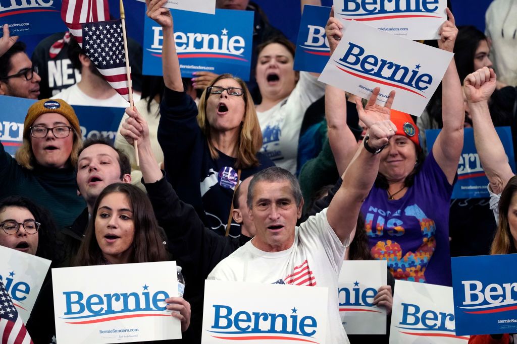 Bernie Sanders supporters in New Hampshire.