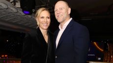 Zara Tindall, wearing a black velvet blazer, and Mike Tindall attend the Legends of Rugby Dinner 2025 in aid of Nordoff Robbins at JW Marriott Grosvenor House on February 12, 2025