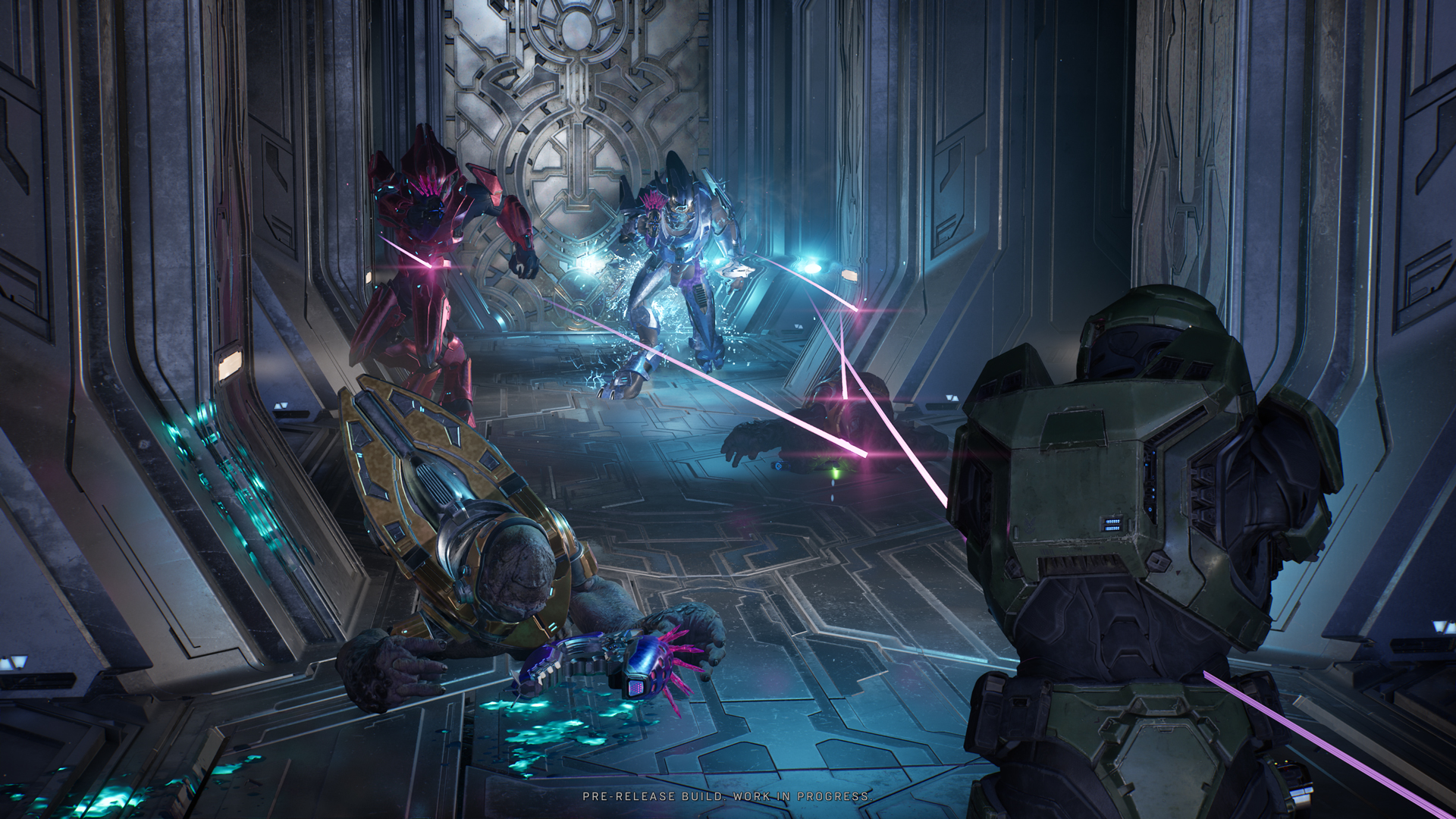 Halo: Campaign Evolved gameplay screenshot showing Master Chief in Unreal Engine 5