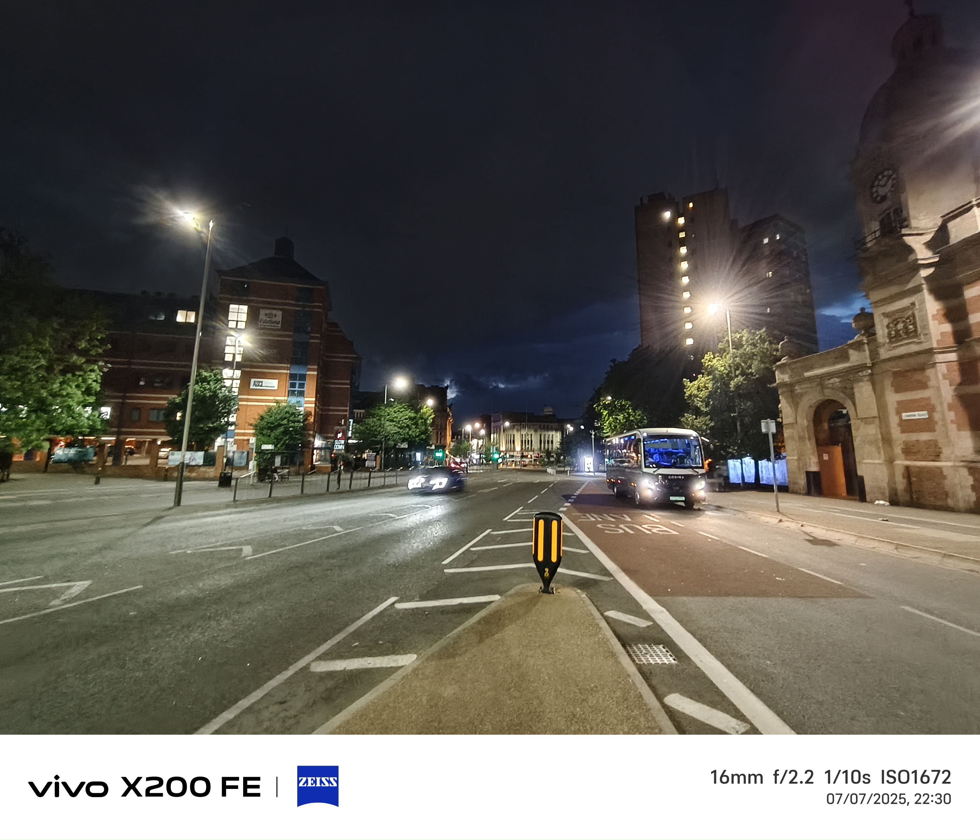 road in the UK at night with the cars driving along it