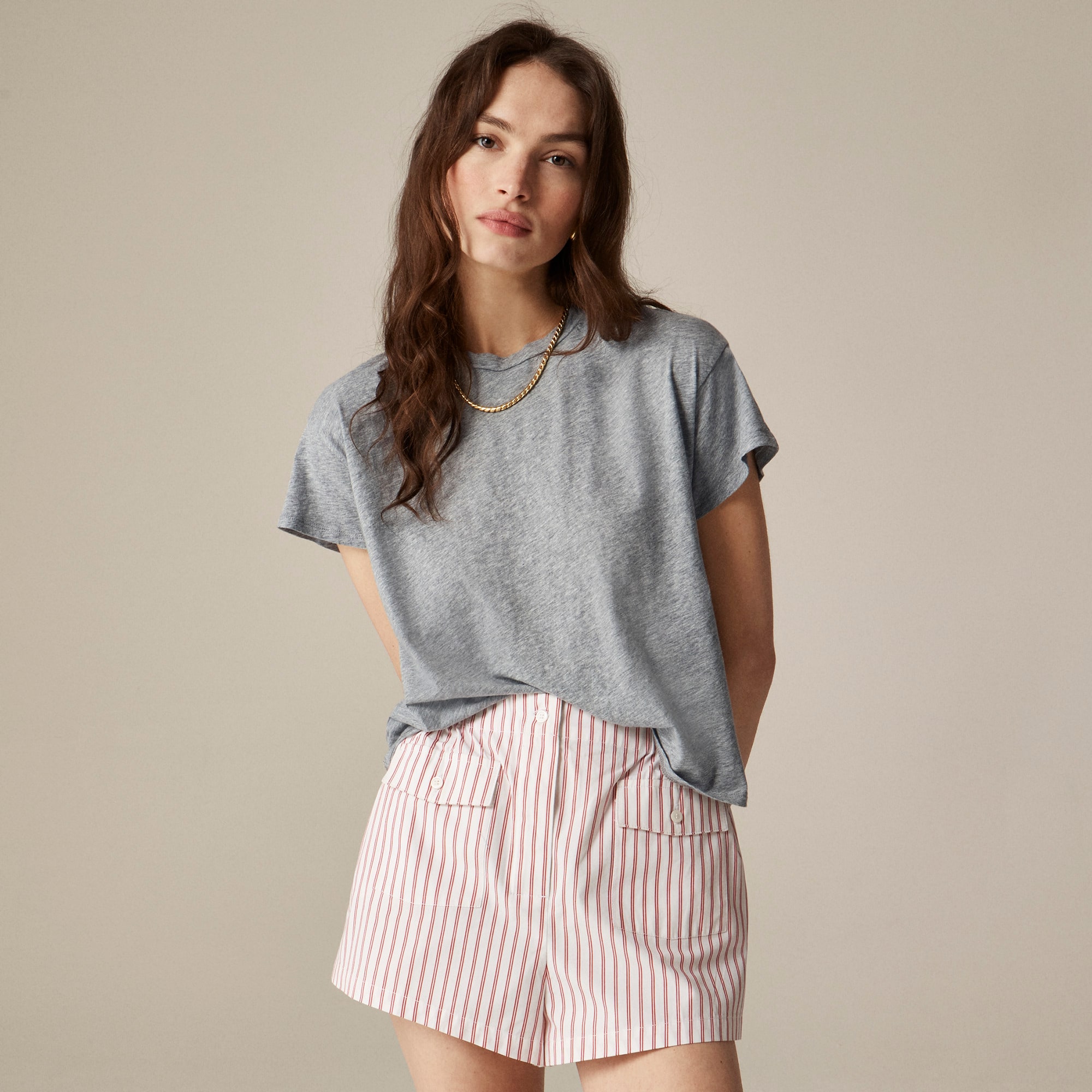 Feather Jersey Cropped T-Shirt