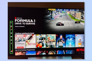 A TV with the Netflix home screen