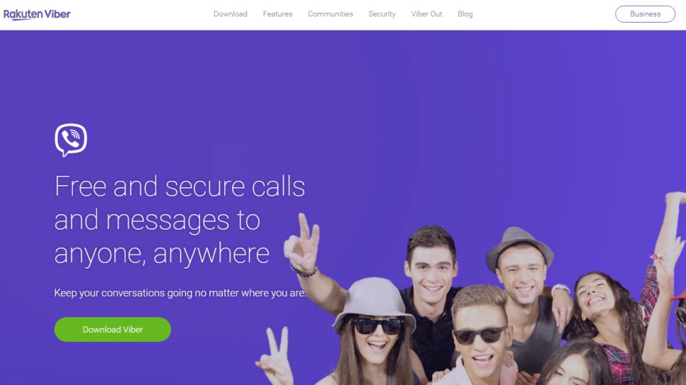 Website screenshot of Viber (January, 2026)