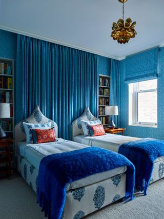 Blue twin bedroom