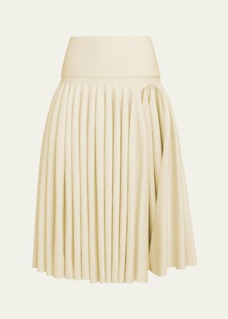 Slit-Detailed Knit Godet Midi Skirt