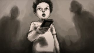 An illustration of a boy holding a remote in Life, Animated